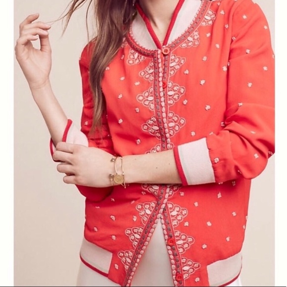 Anthropologie Jackets & Blazers - Embroidered Bomber Jacket